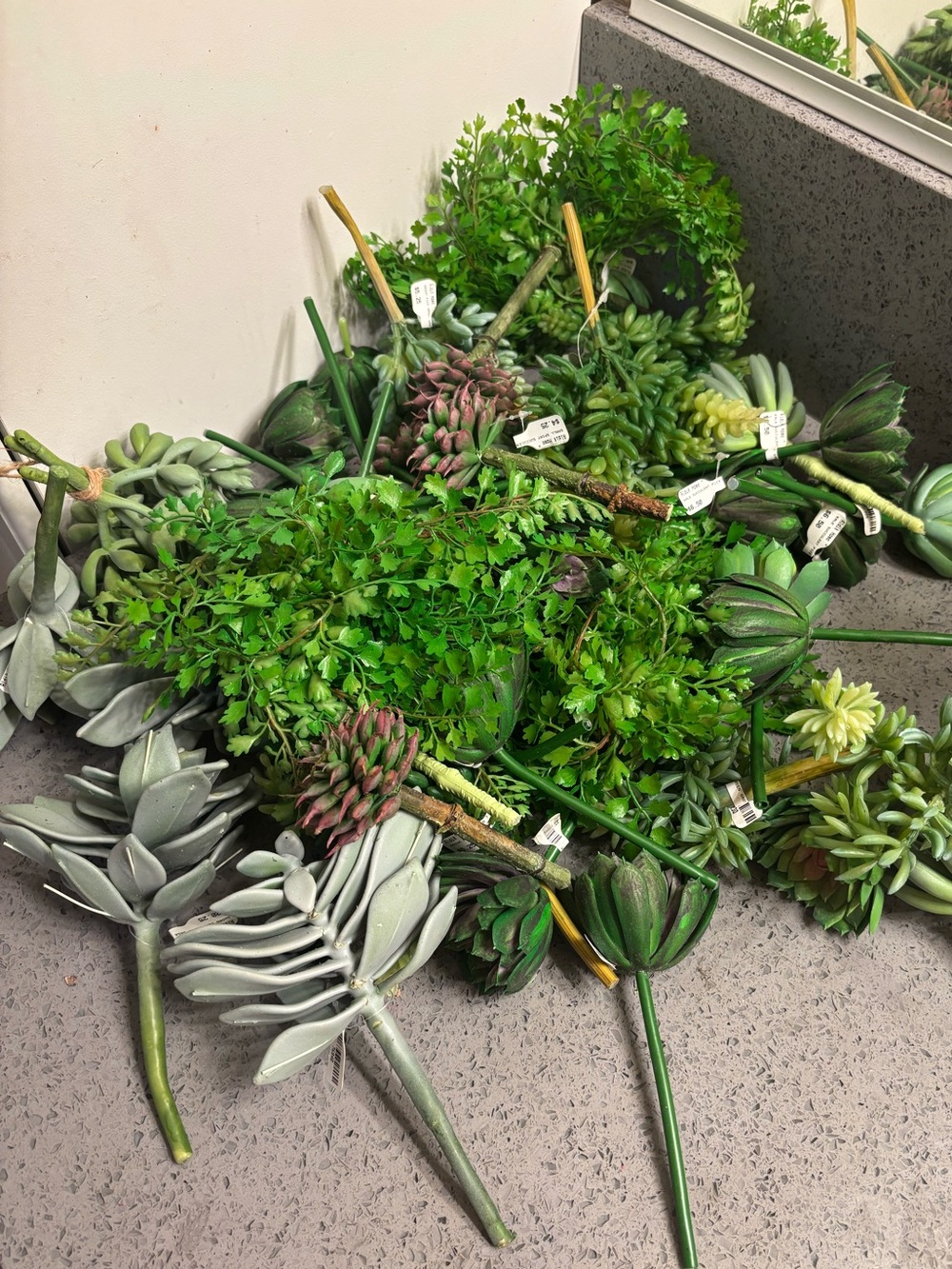 Assorted Green Artificial Succulent & Foliage Bundle - Home Accents some w/tags